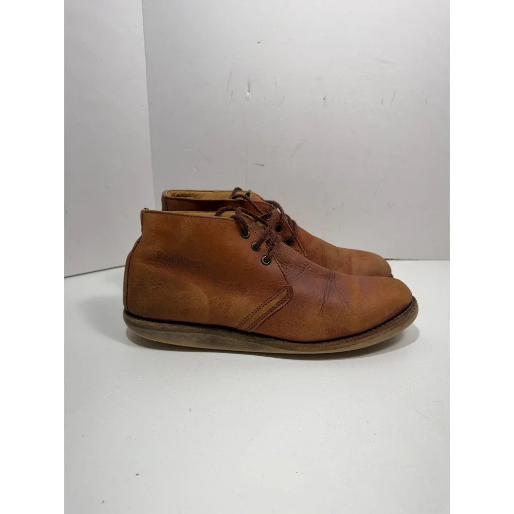 Red Wing 595‎ Mens Leather Chukka Boots Brown Soft Toe EH Rated Made in USA 12